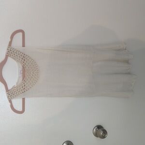 Cream Wilfred tank top with crochet neckline